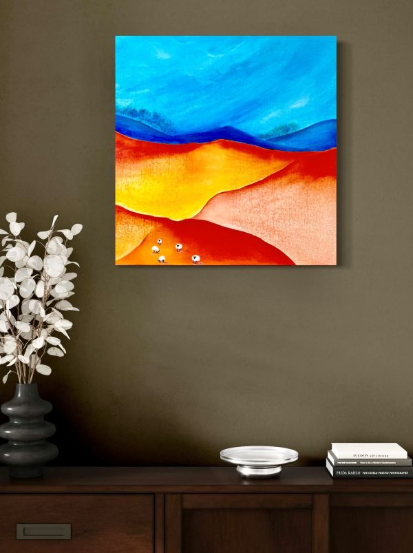 Energetic Ewes - 60x60cm on Canvas - Image 5