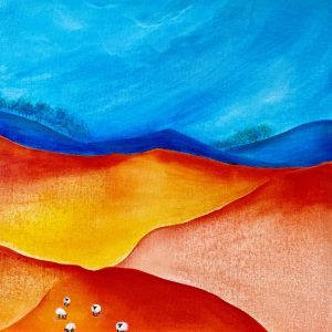 Energetic Ewes - 60x60cm on Canvas