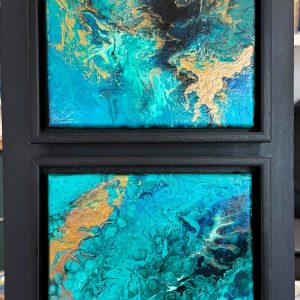 Iridescent Green Blue - 60x30cm acrylics