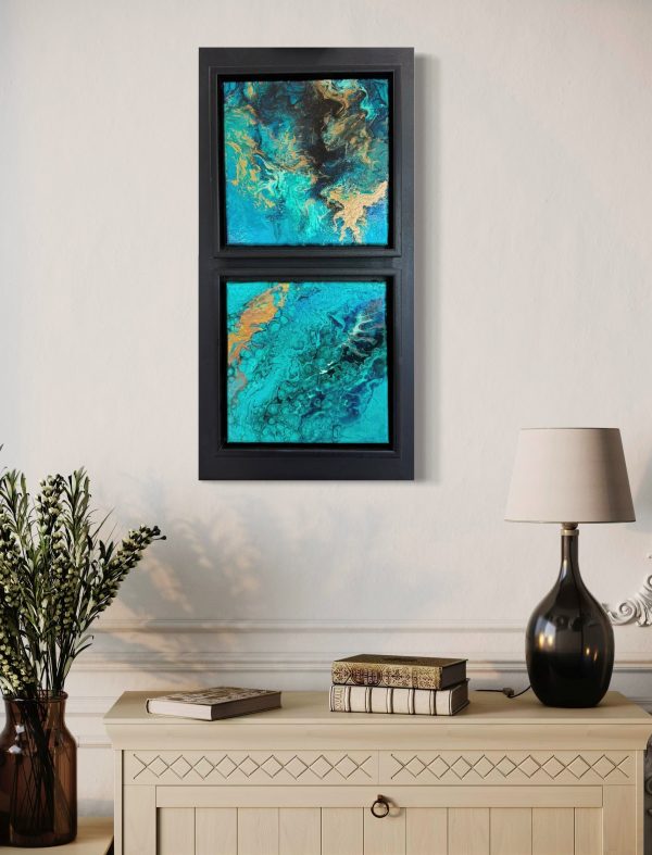 Iridescent Green Blue - 60x30cm acrylics - Image 4